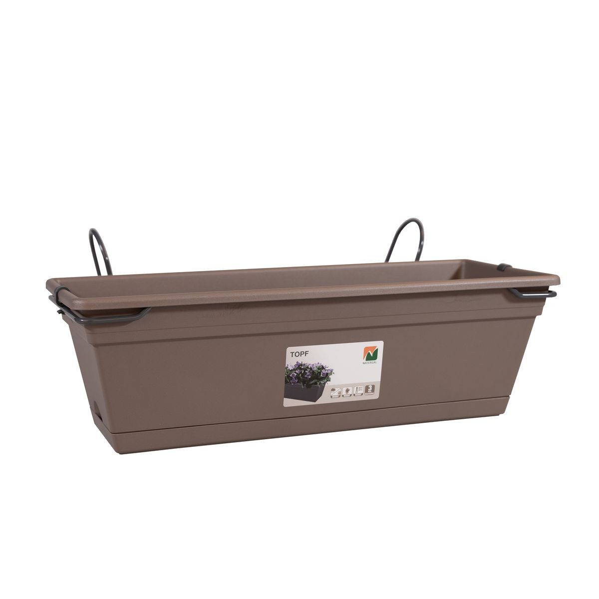 Lider Blumenkasten Blumenkasten mit Halterung taupe 50x16cm