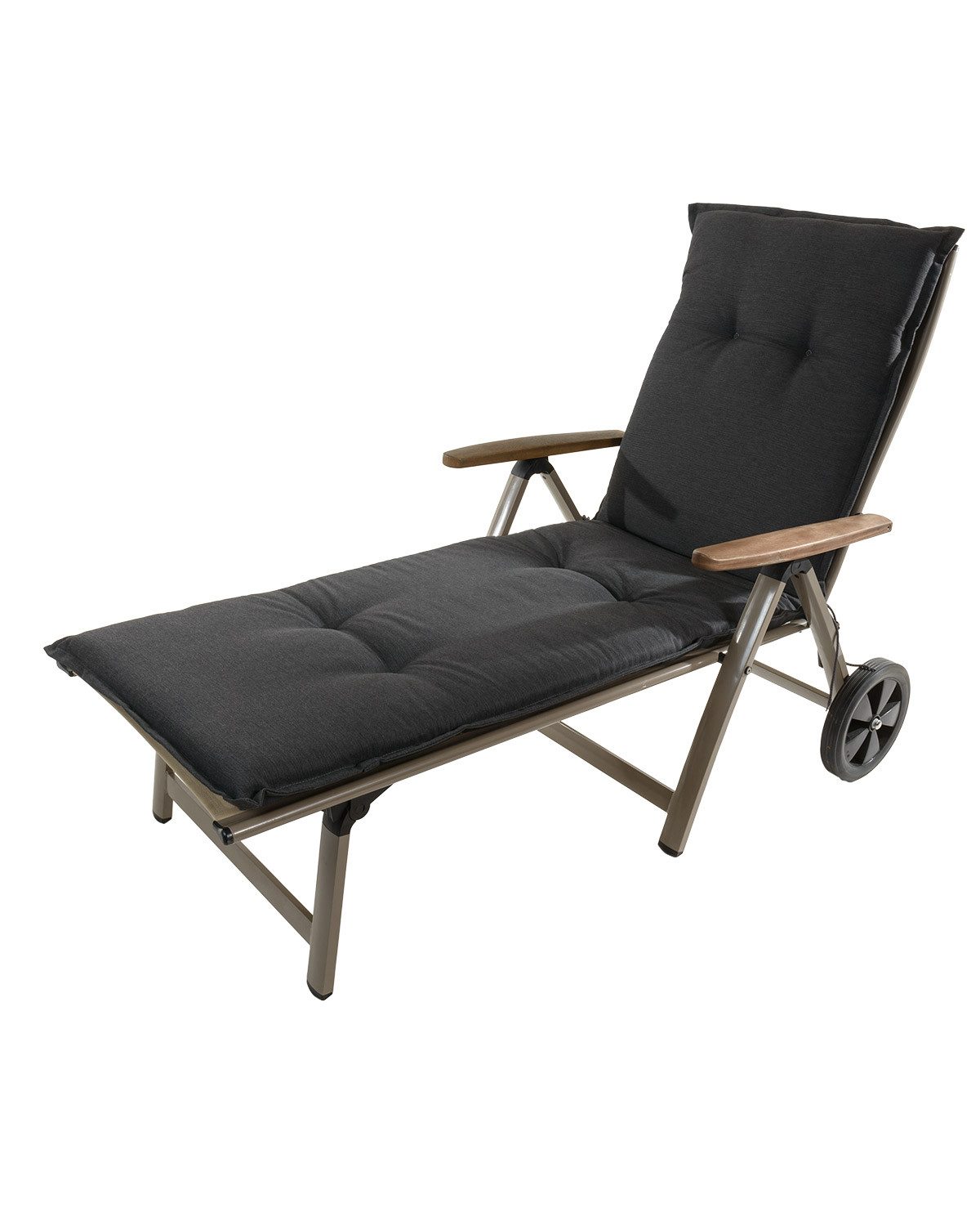 Sun Garden Liegenauflage Rollliege Naxos/Rio 50318-701 anthrazit 190x60x6 cm Sun Garden, (1 St), Halteband verstellbar mit Bindebändern Halteband Gummi