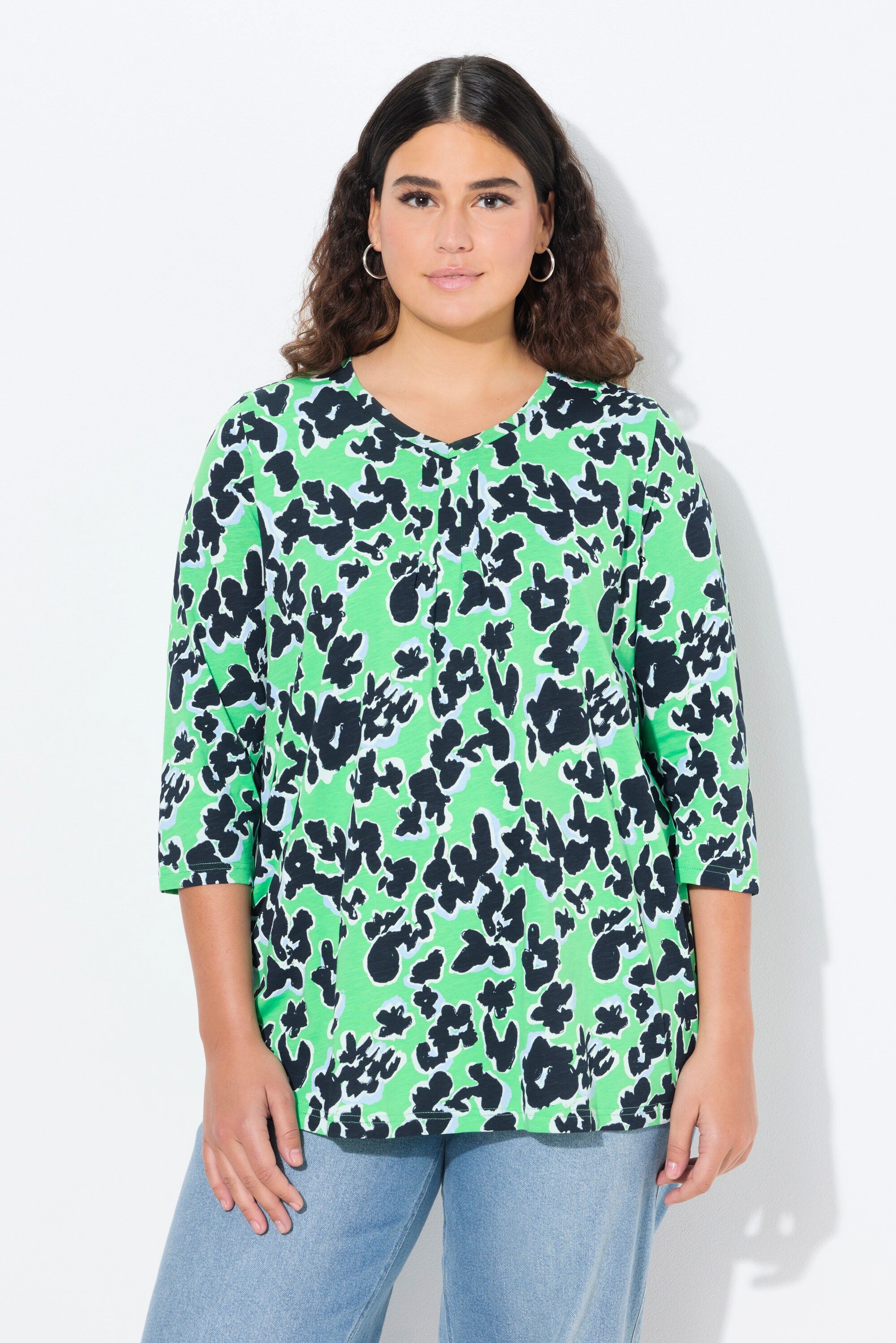 Ulla Popken Longsleeve Shirt bedruckt A-Linie günstig online kaufen