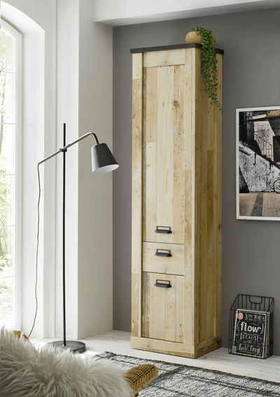 Premium collection by Home affaire Stauraumschrank »SHERWOOD« in modernem Holz Dekor, mit Apothekergriffen aus Metall, Höhe 201 cm