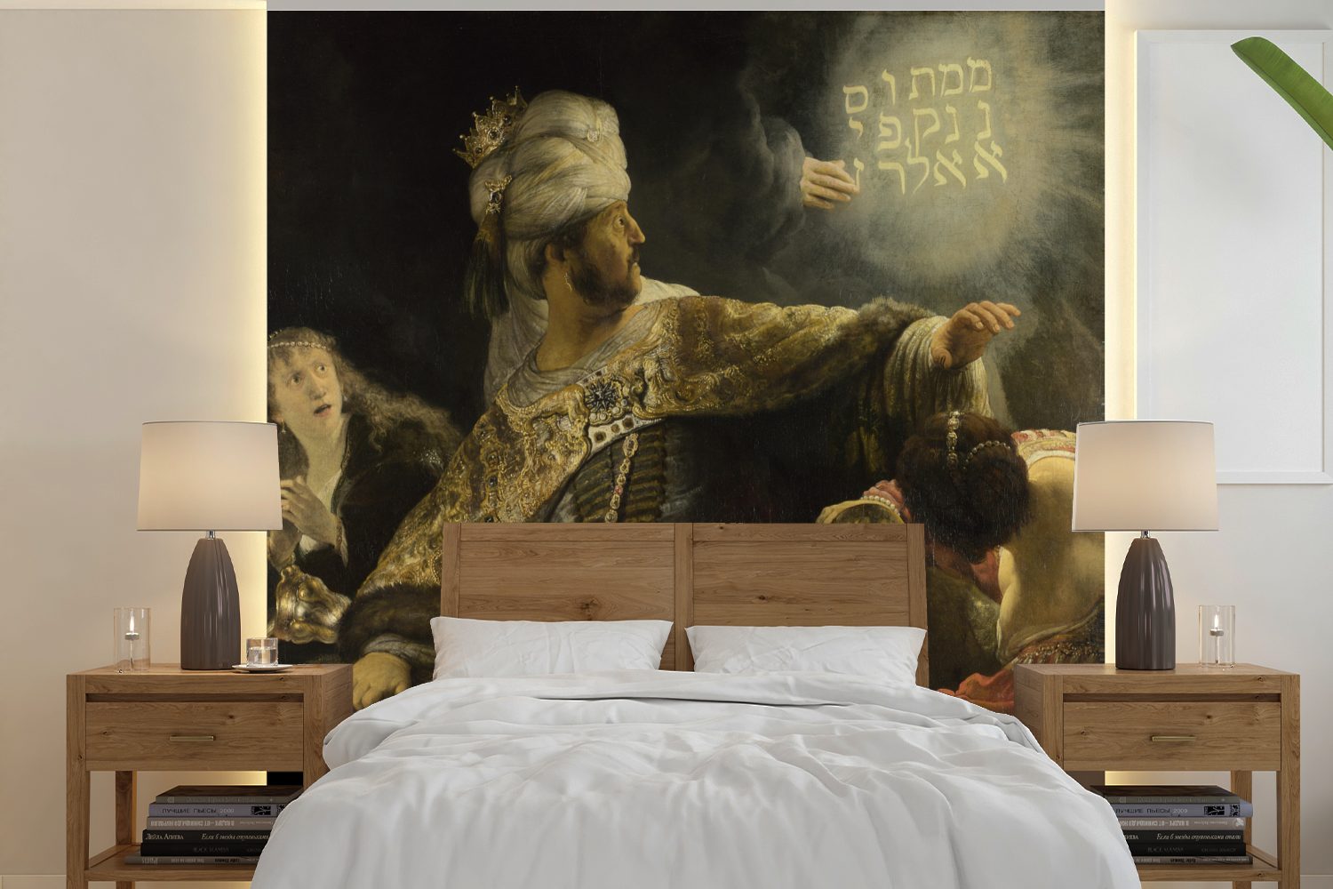 MuchoWow Fototapete Das Gastmahl des Belsazar - Gemälde von Rembrandt van Rijn, Matt, bedruckt, (5 St), Vinyl Tapete für Wohnzimmer oder Schlafzimmer, Wandtapete