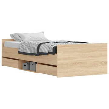 furnicato Bett Bettgestell mit Kopf- und Fußteil Sonoma-Eiche 90x200 cm