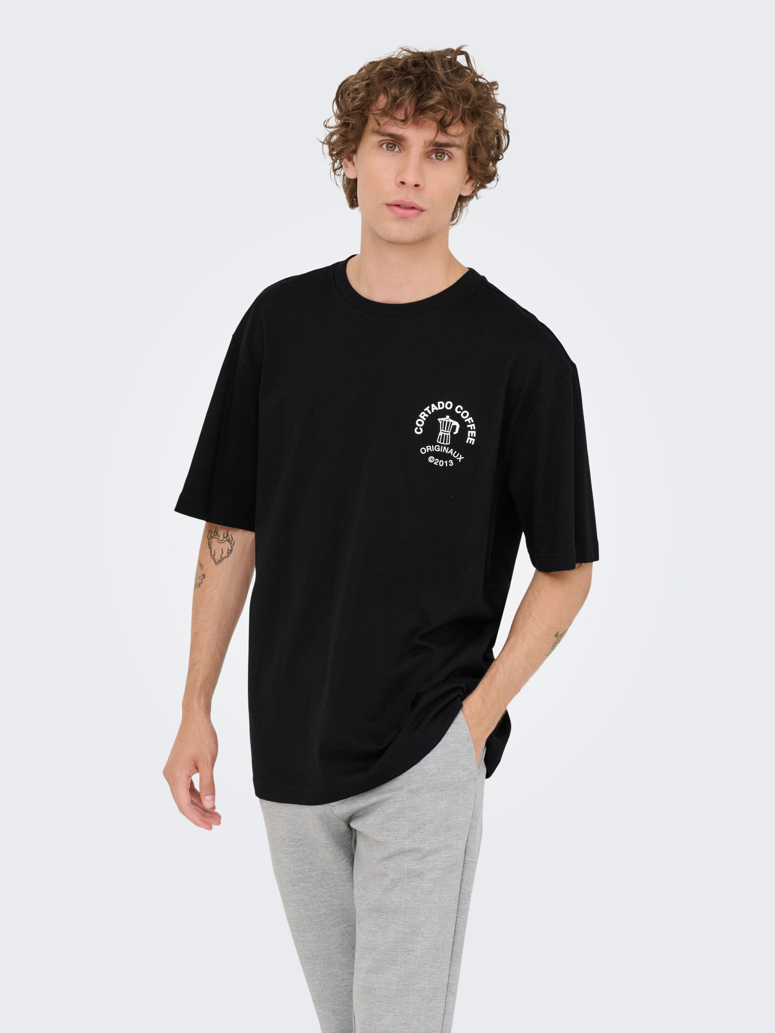 ONLY & SONS T-Shirt ONSNATHAN RLX SS TEE NOOS Baumwolle, relaxed fit
