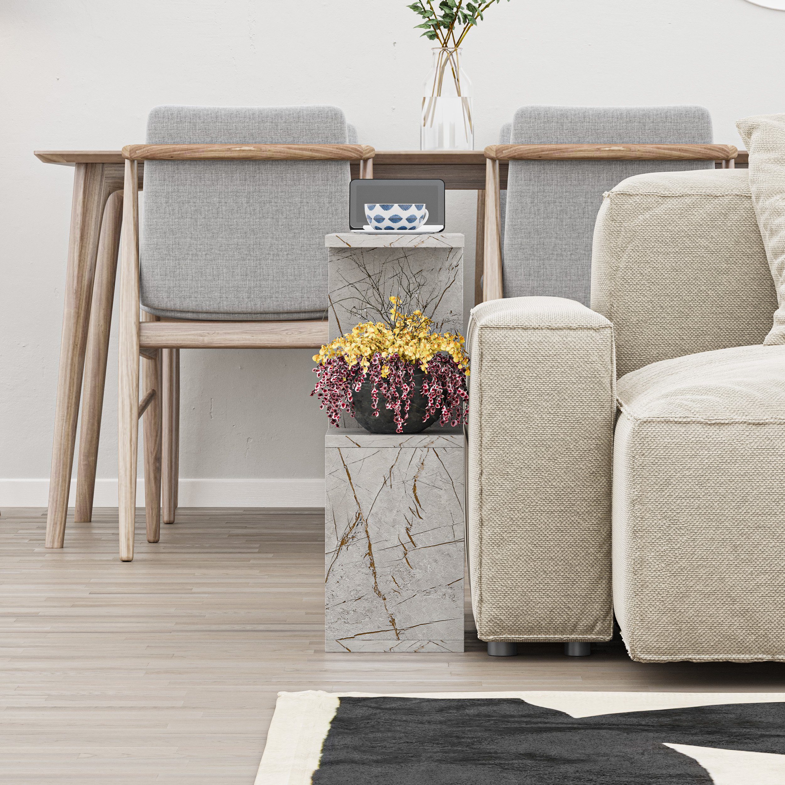 Decortie Beistelltisch Homemania, Modern Seite Ende Beistelltisch, Couchtisch, 60 x 19,5 x 60 cm