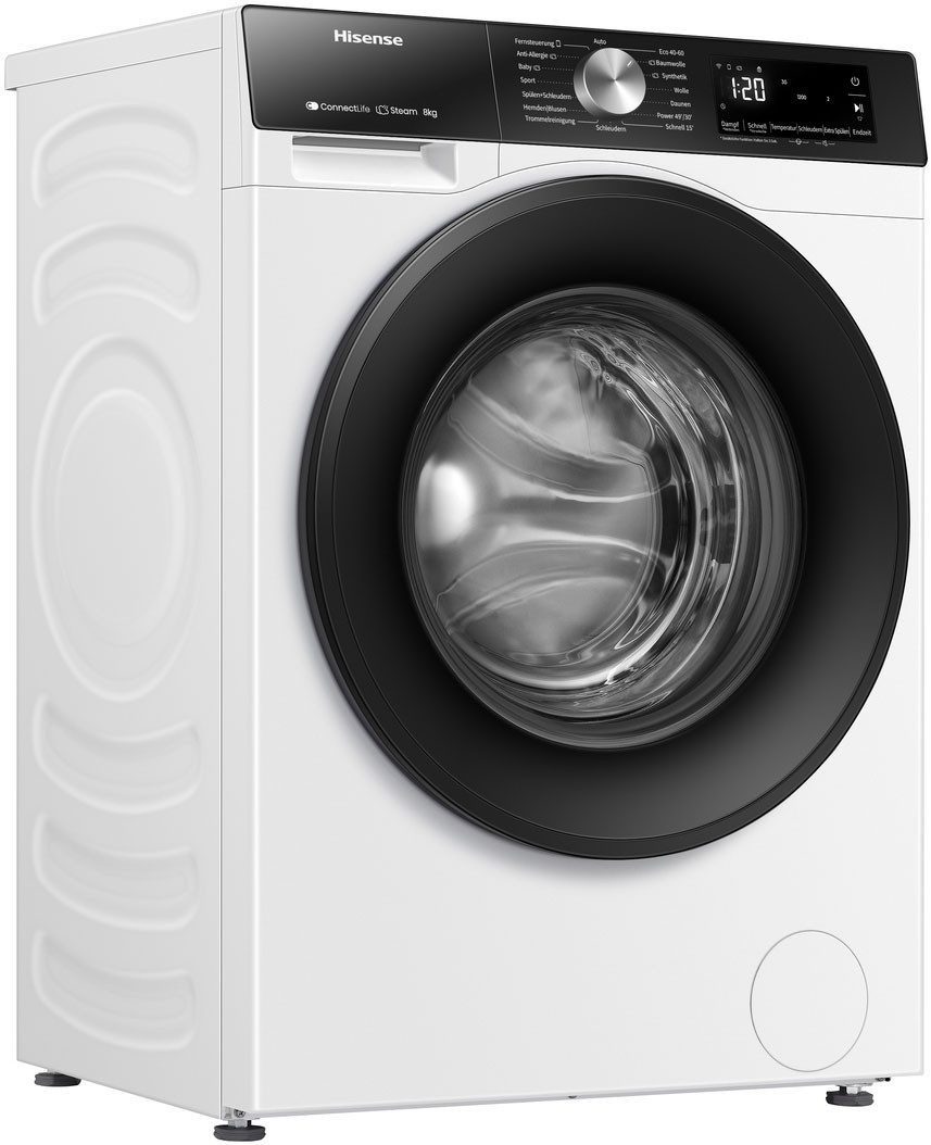 Hisense Waschmaschine WF3S8043BW3, 8 kg, 1400 U/min, Wifi-ConnectLife