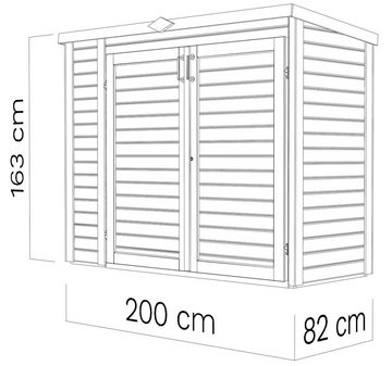 KONIFERA Mülltonnenbox Gartenschrank Multi 3 (Komplett-Set), aus Fichte, BxTxH: 200x82x163 cm
