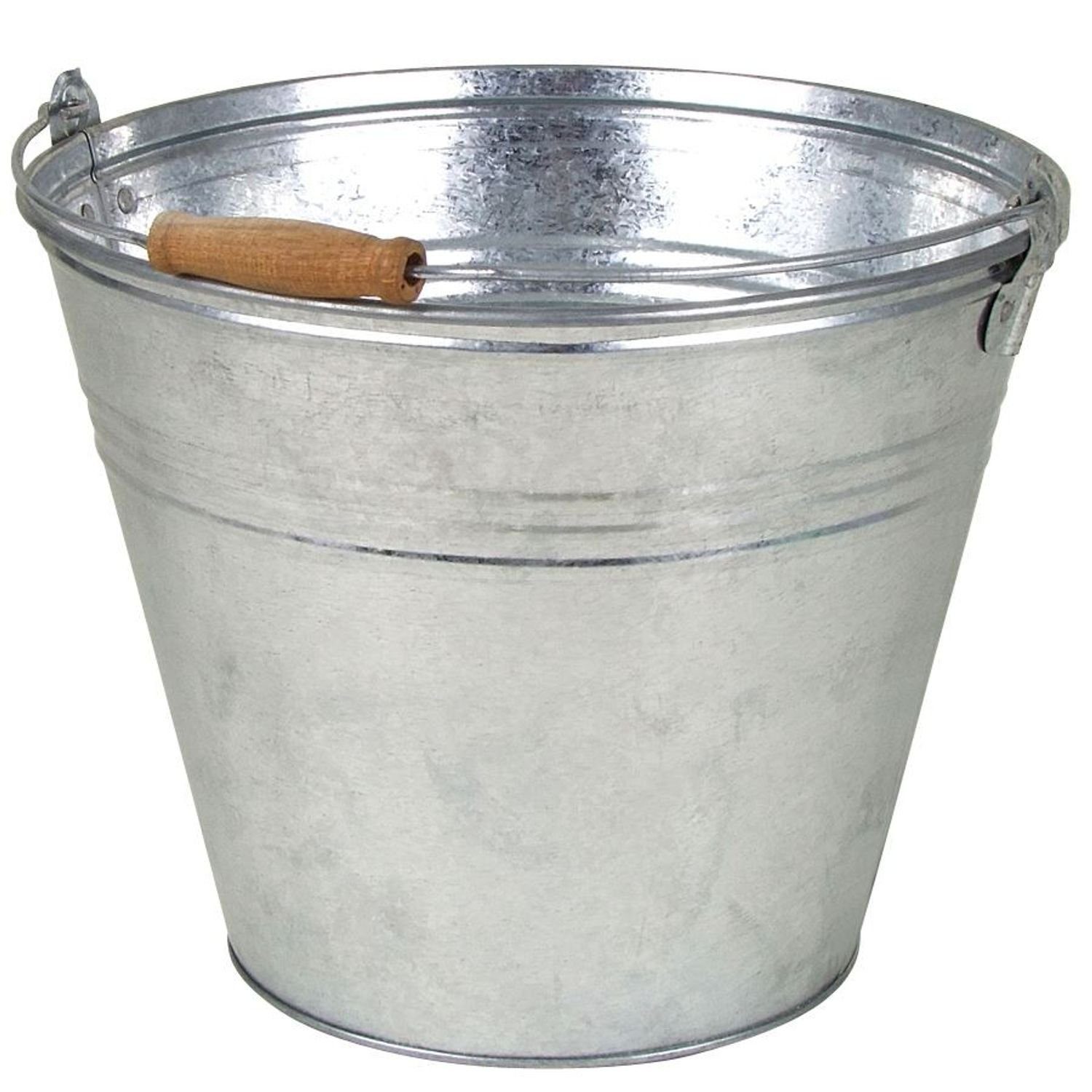 BURI Pflanzkübel Zinkeimer 10L mit Holzgriff Wassereimer Blecheimer Gartend günstig online kaufen