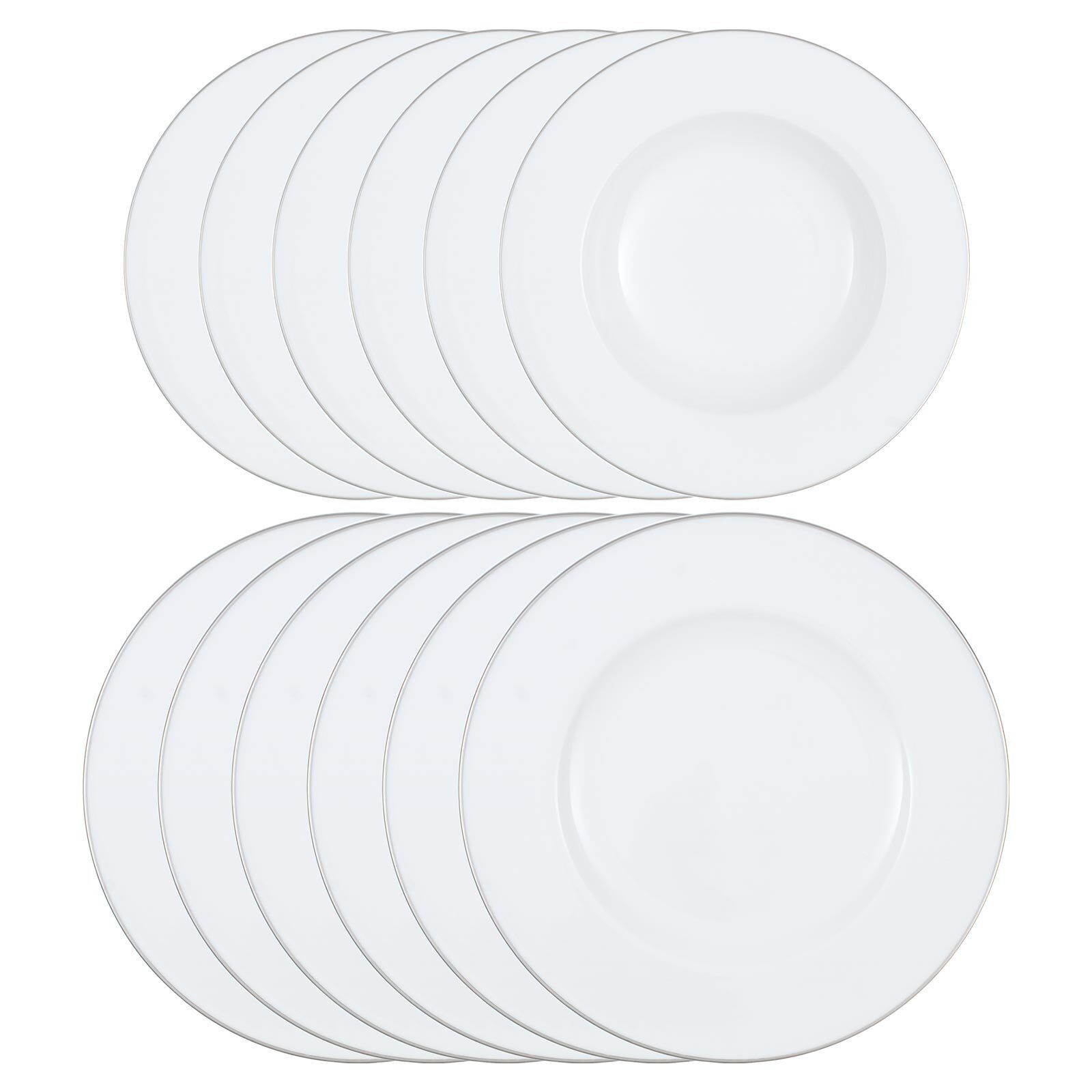 Villeroy & Boch Tafelservice Anmut Platinum No.1 Tafelservice 12-tlg. (12-tlg), 6 Personen, Porzellan