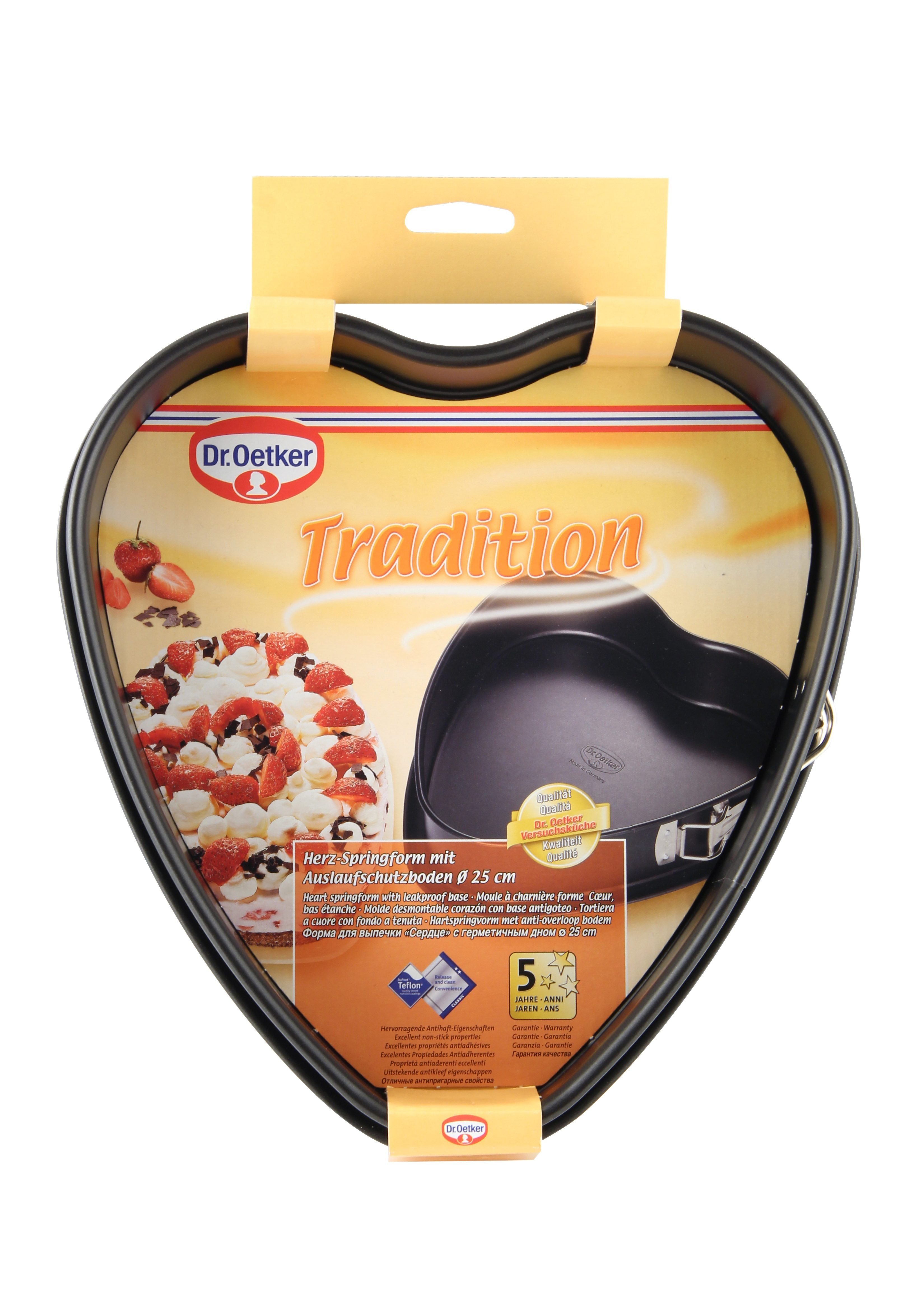 Dr. Oetker Küchenhelfer Springform Herz, (Set 2-tlg), Teflon-Antihaft-Beschichtung