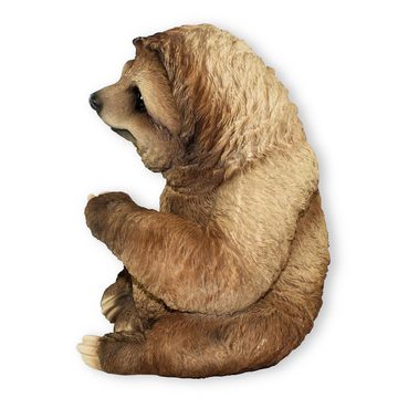 colourliving Tierfigur Faultier Figur sitzend groß Faultier Deko Faultier, handbemalt, realistische Darstellung, Geschenkidee für Arbeitskollegen