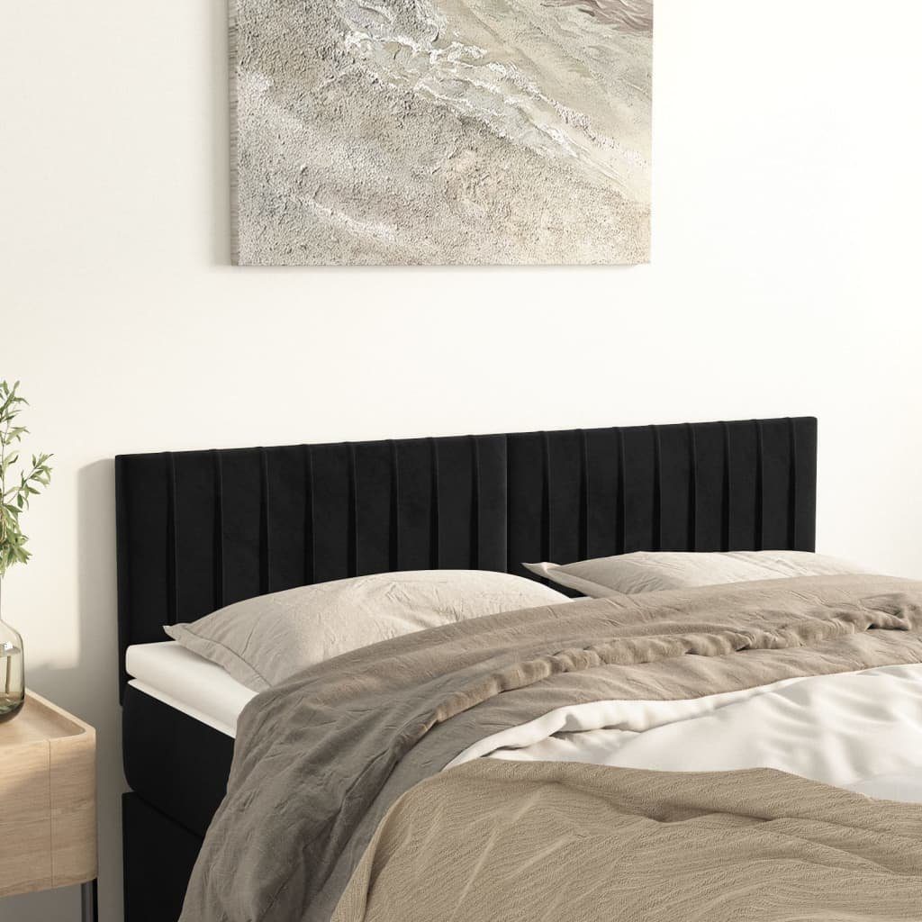 vidaXL Bett Kopfteile Schwarz 144x5x78/88 cm Samt (1-tlg)