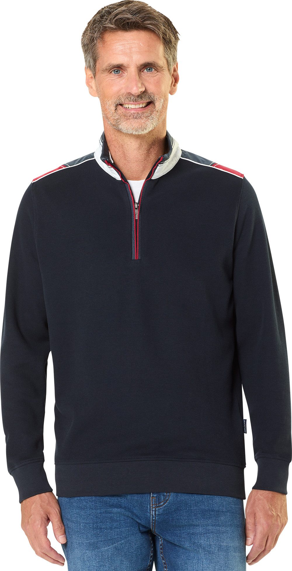 Daniel Hechter Troyer aus Baumwolle Bequemer Pullover mit Half-Zipp