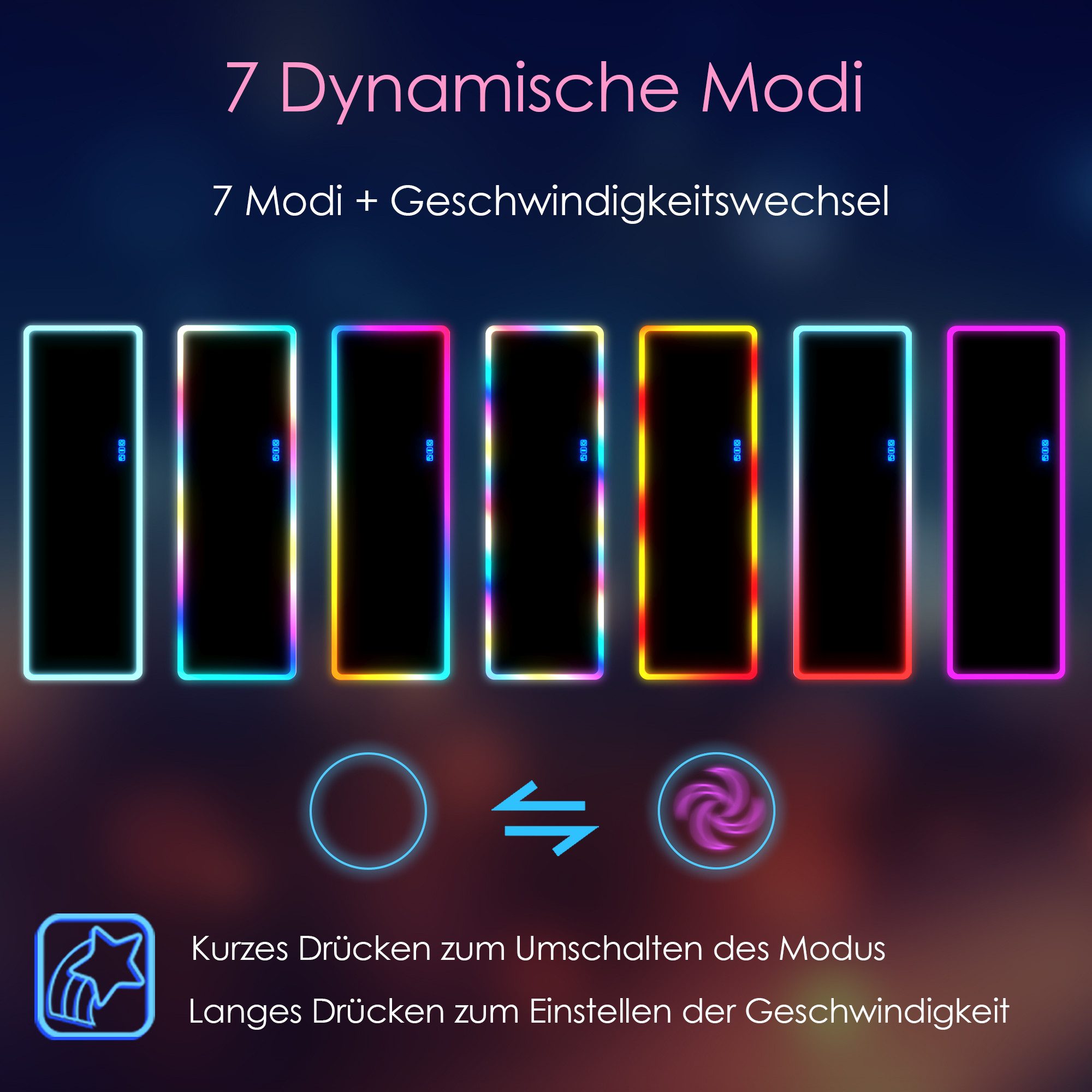 LVSOMT Ganzkörperspiegel 120x40cm Ganzkörperspiegel mit Licht RGB Tür/Wand Spiegel LED