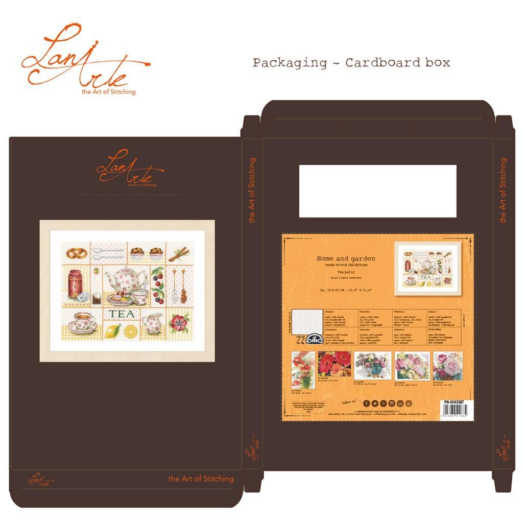 Lanarte Kreativset Lanarte Teeparty Kreuzstichpackung, (Set, embroidery Kit), Made in Europe