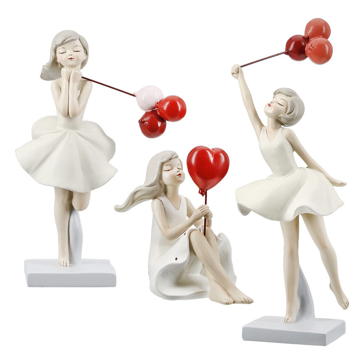 GILDE Skulptur 3er Set Figuren Ballonträume – Elegante Deko mit Ballonmotiv (3 St)