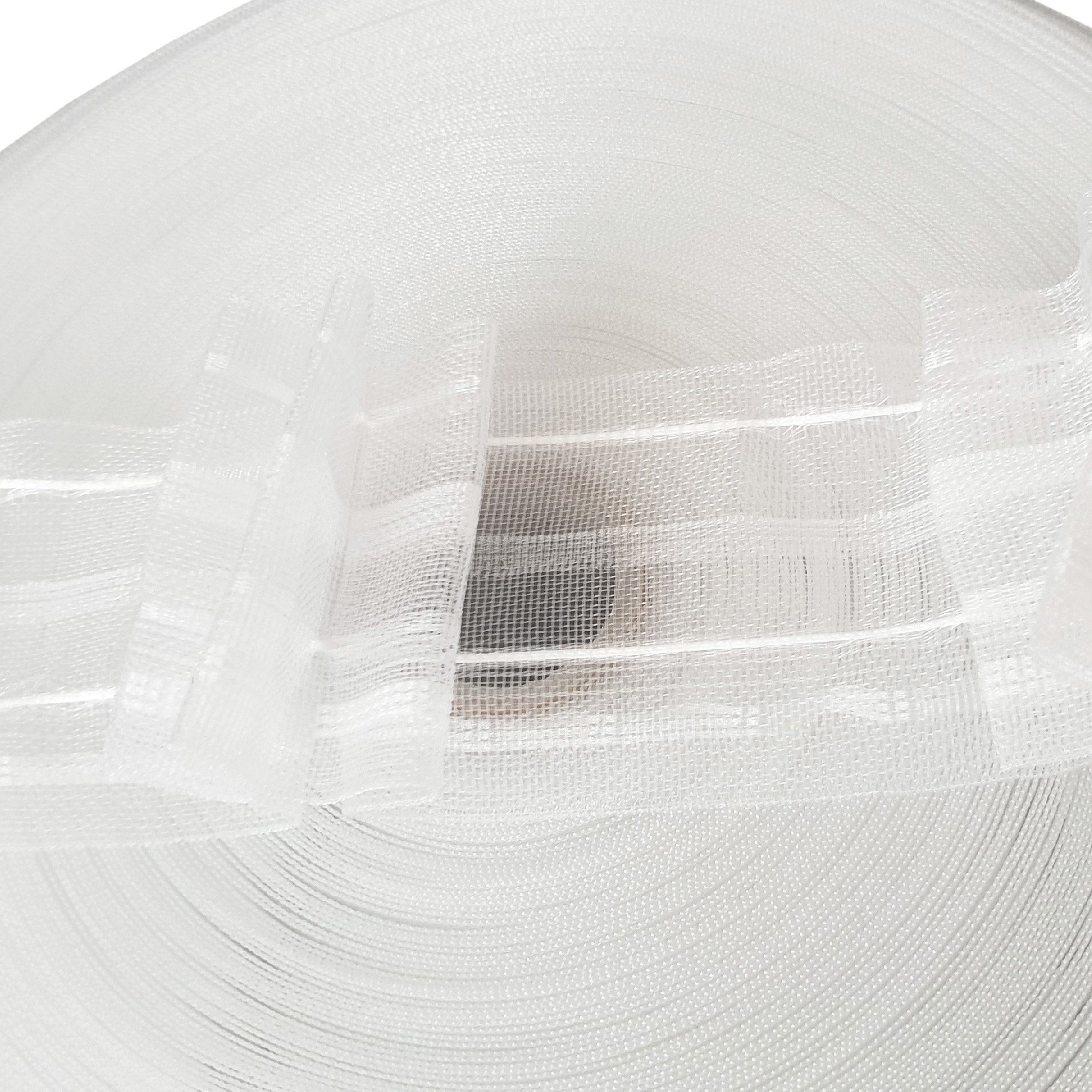 Bestlivings Faltenband FM-50-23, Gardinen, Vorhänge, Gardinenstoff, Gardinenband mit 3er Falte "Transparent" 50mm (Länge: 5m - 50m)