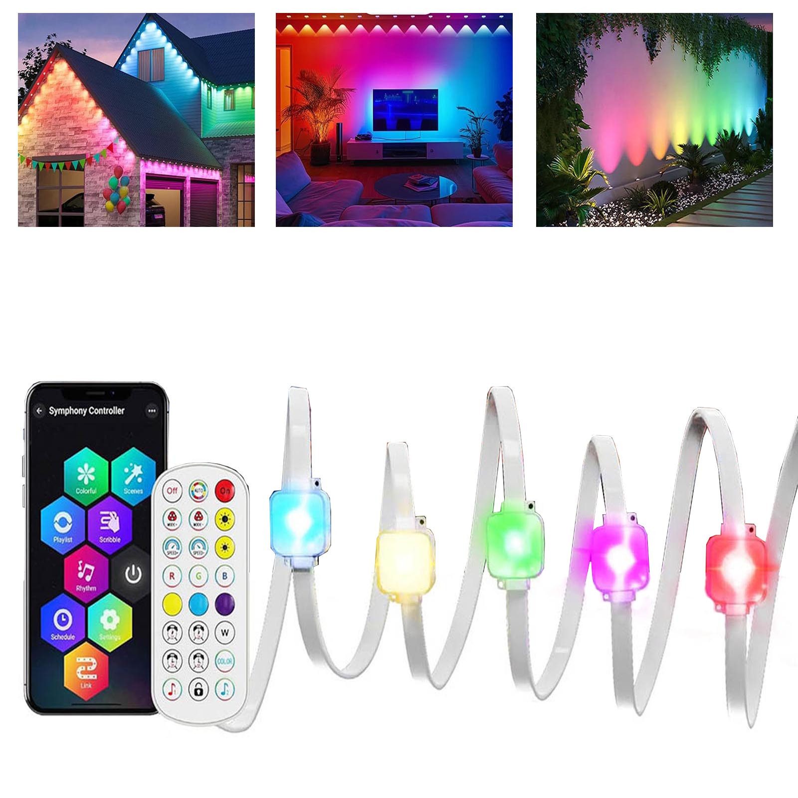 MUPOO LED-Flexbandbeleuchtung LED-Lichterkette 15m/30m RGB LED günstig online kaufen