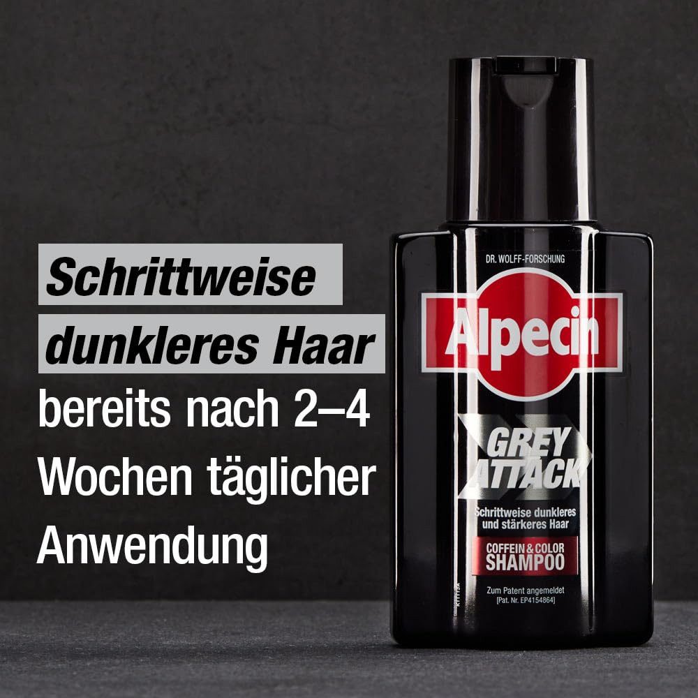 Alpecin Haarshampoo Grey Attack Coffein & Color Shampoo, 1-tlg., Graduelle Haarverdunkelung