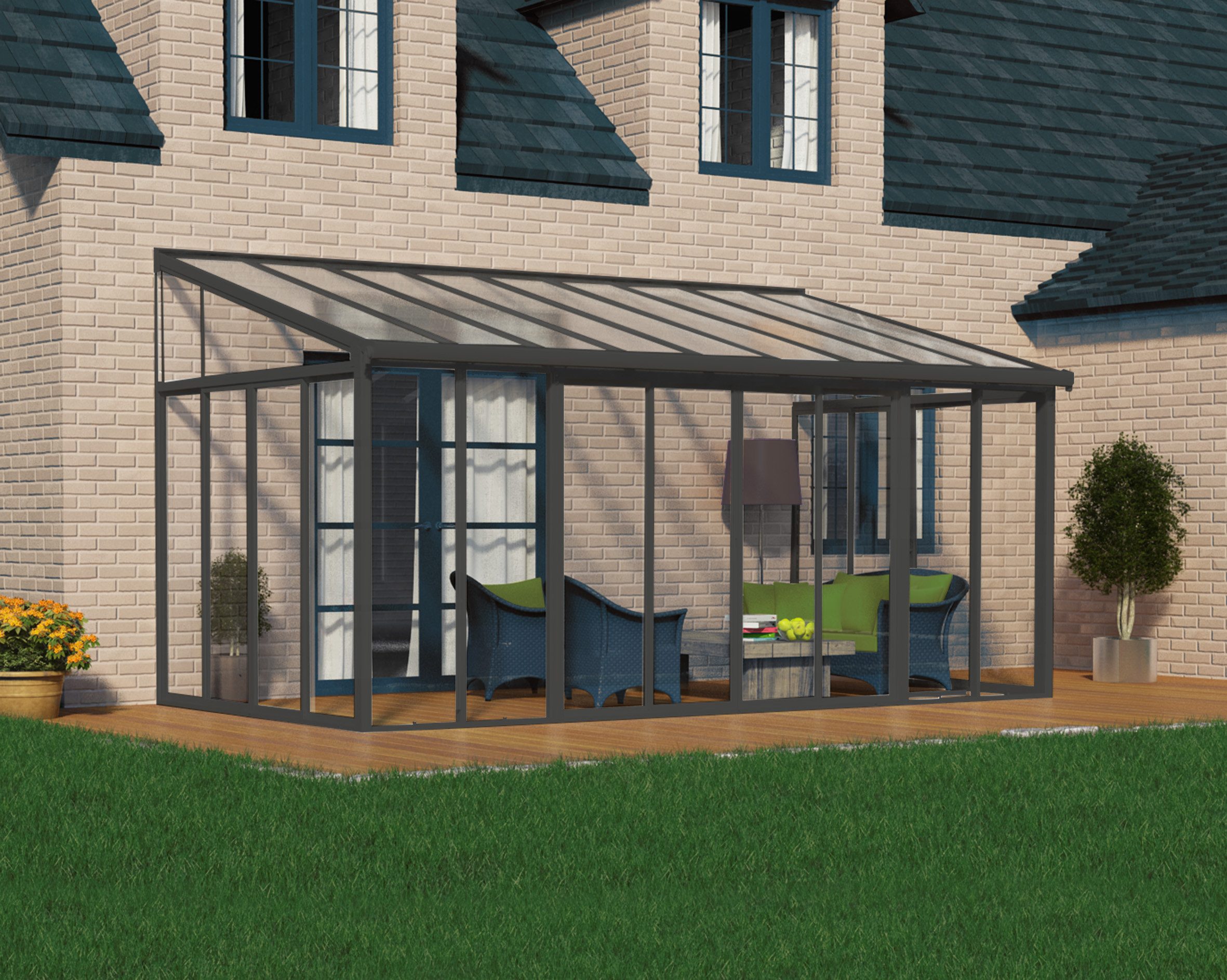 Palram - Canopia Wintergarten San Remo Alu Wintergarten, BxT: 556x294 cm, Polycarbonatverglasung