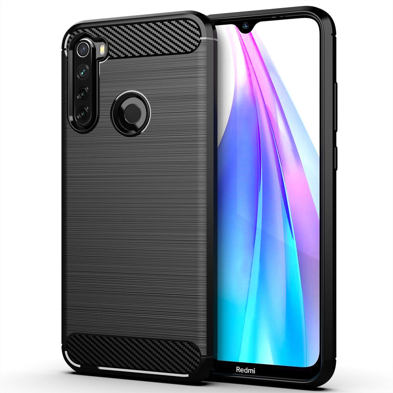 betterfon Smartphone-Hülle Handytasche Carbon Hülle für Xiaomi Redmi Note Back Cover TPU Case, Stoßfeste 3-Lagen-Panzerung & millimetergenauer Passform