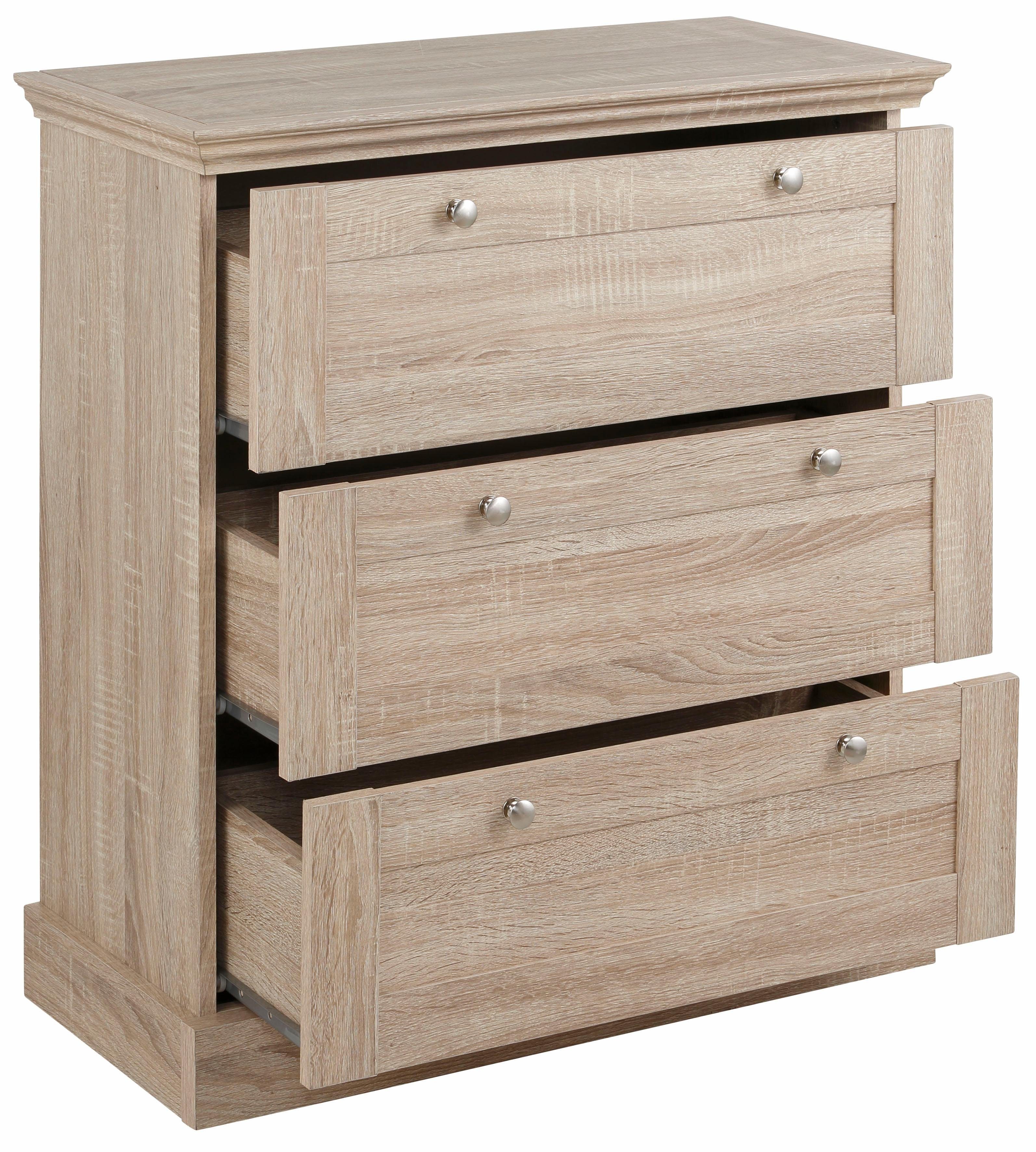 OTTO home Schubkastenkommode Binz, mit schönen Metallgriffen, 3 Schubladen, Breite 75 cm