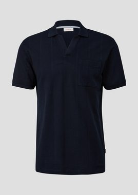 s.Oliver Kurzarmshirt Poloshirt mit Brusttasche Blende, Streifen-Detail