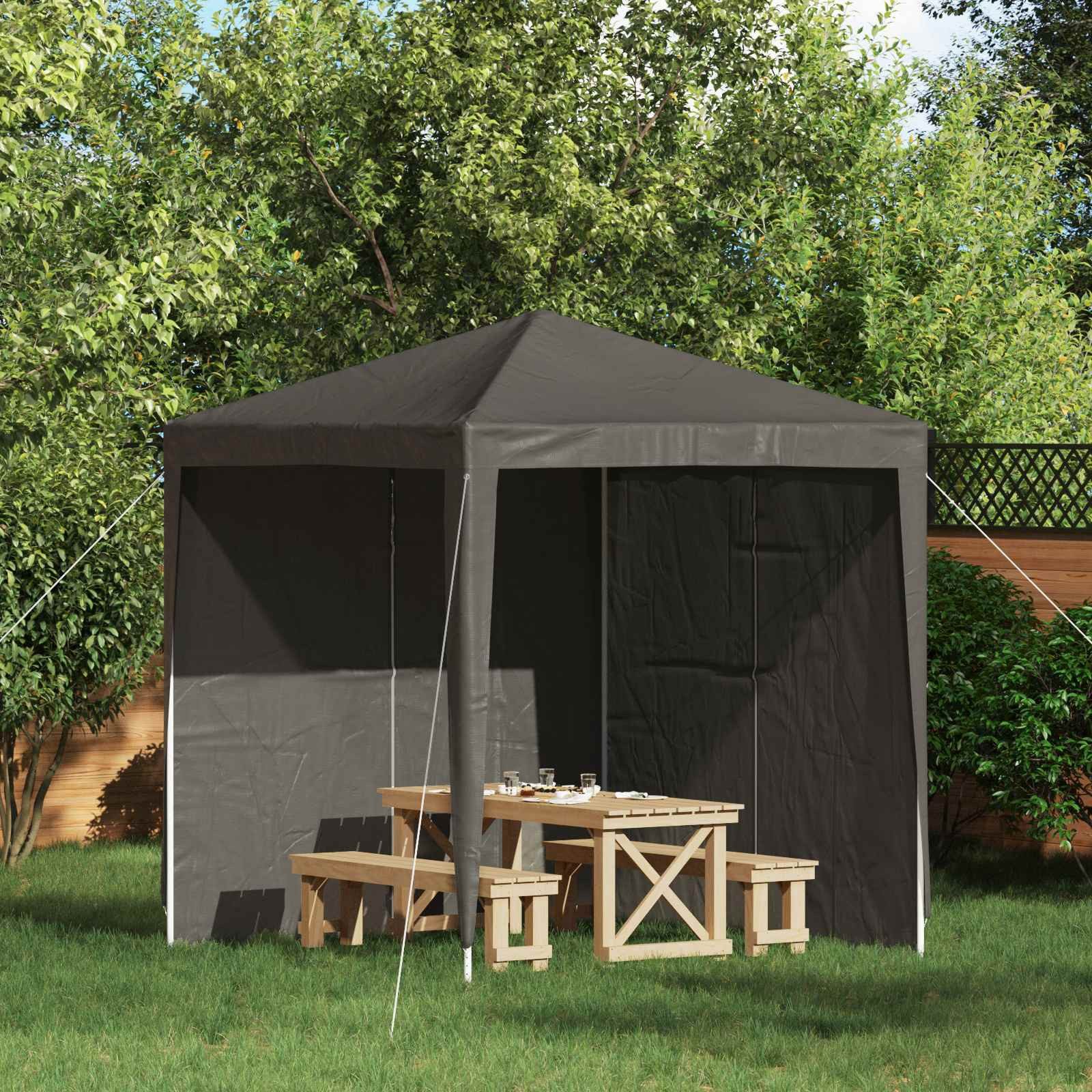 vidaXL Partyzelt Party Zelt Seitenteil 2 pcs Anthrazit 200 x 195 cm PE und Stahl