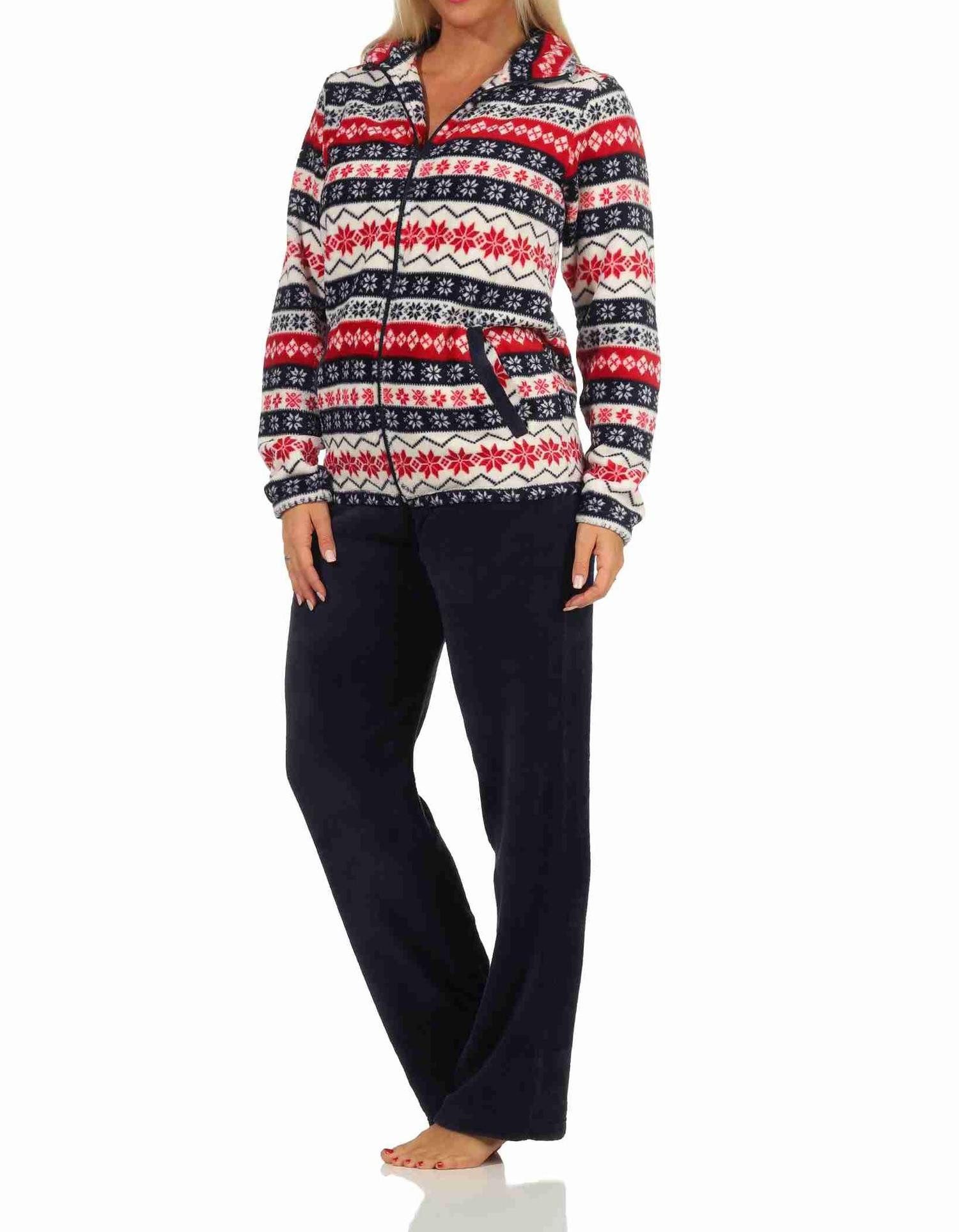 Normann Relaxanzug Damen Hausanzug aus Coralfleece in wunderschöner winterlichen Optik