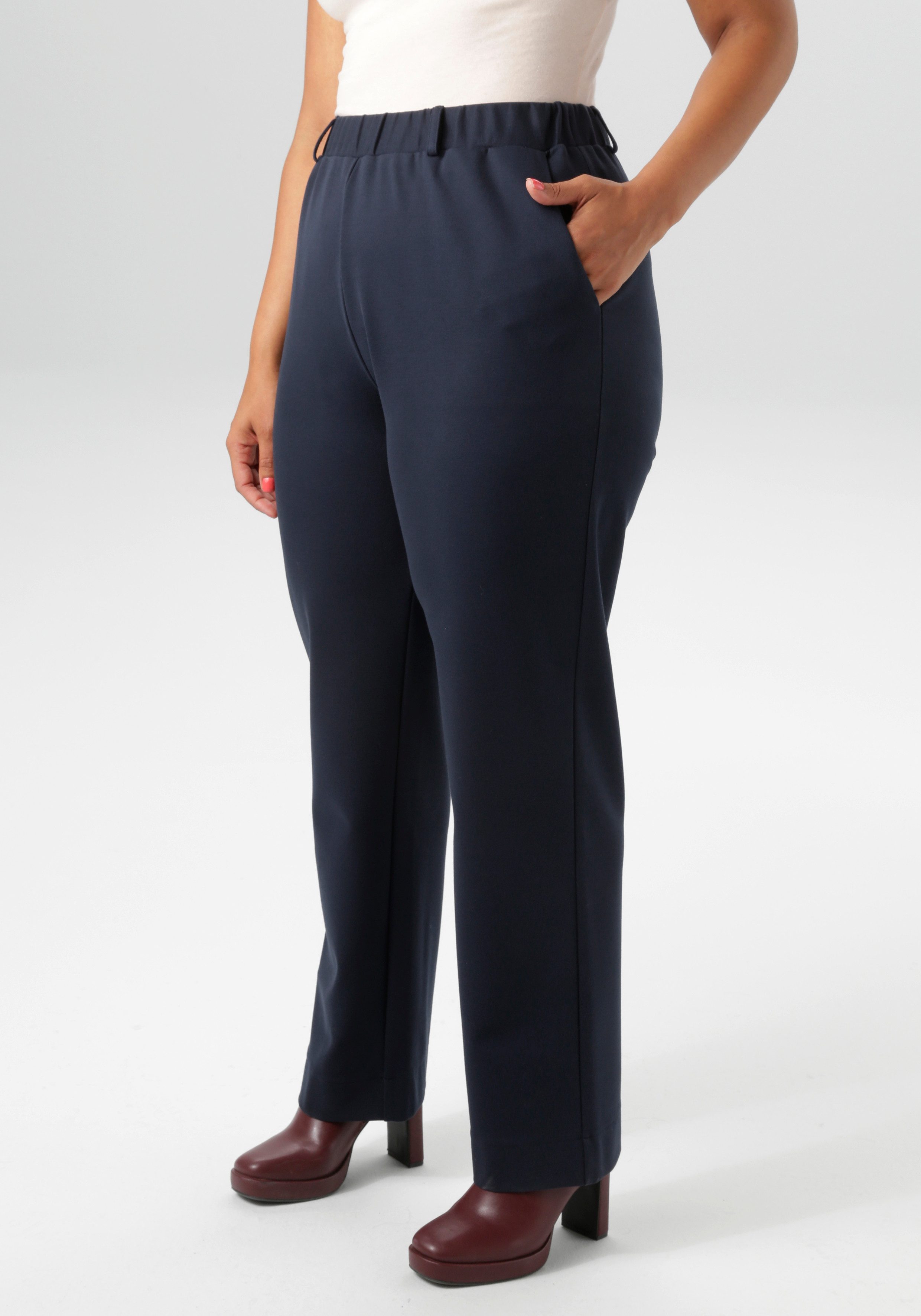 Aniston PLUS Jerseyhose in edler elastischer günstig online kaufen
