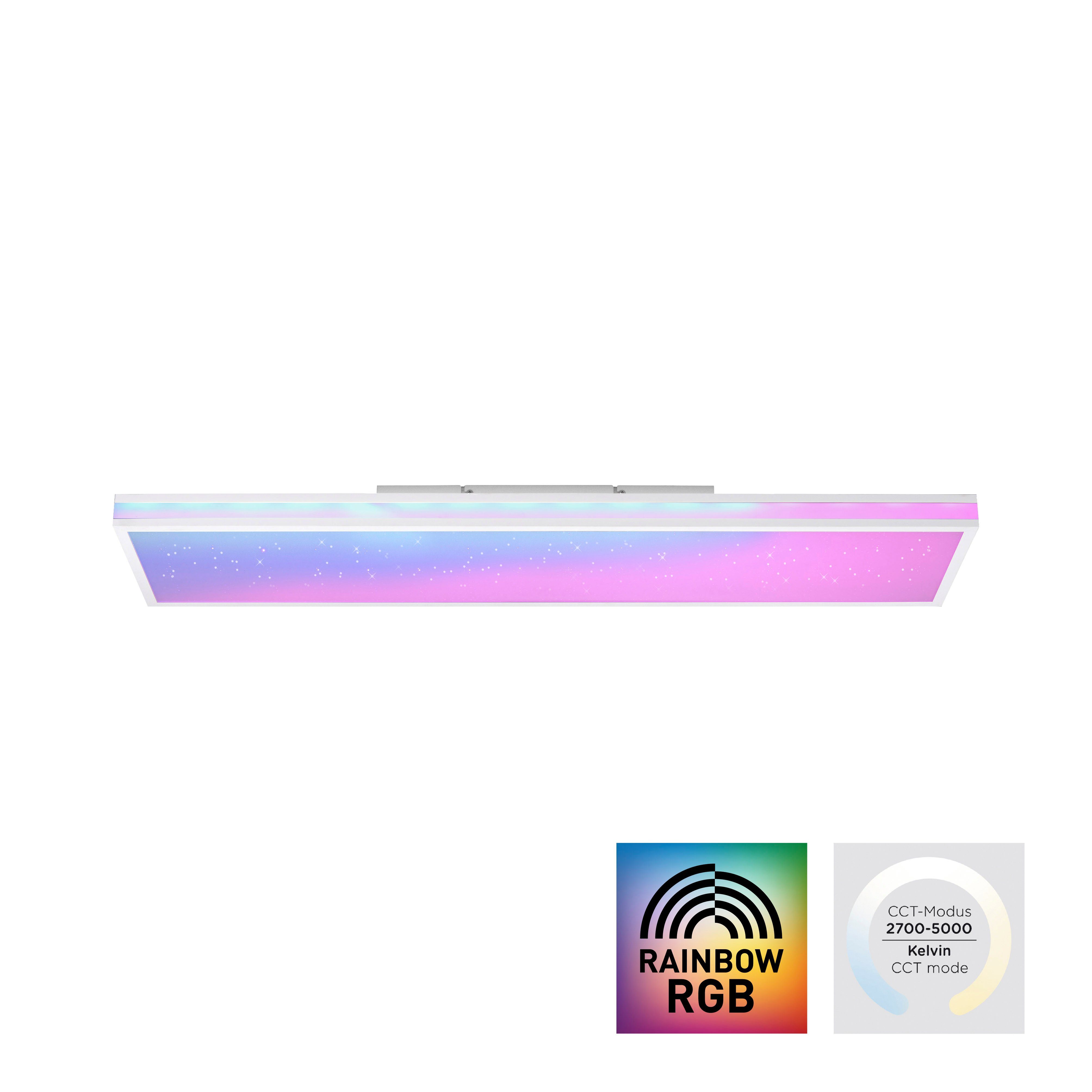 integriert, dimmbar, - inkl. - über RGB-Rainbow, LED, LED CCT Direkt fest Leuchten Fernbedienung, Infrarot warmweiß MARIO, kaltweiß, Deckenleuchte