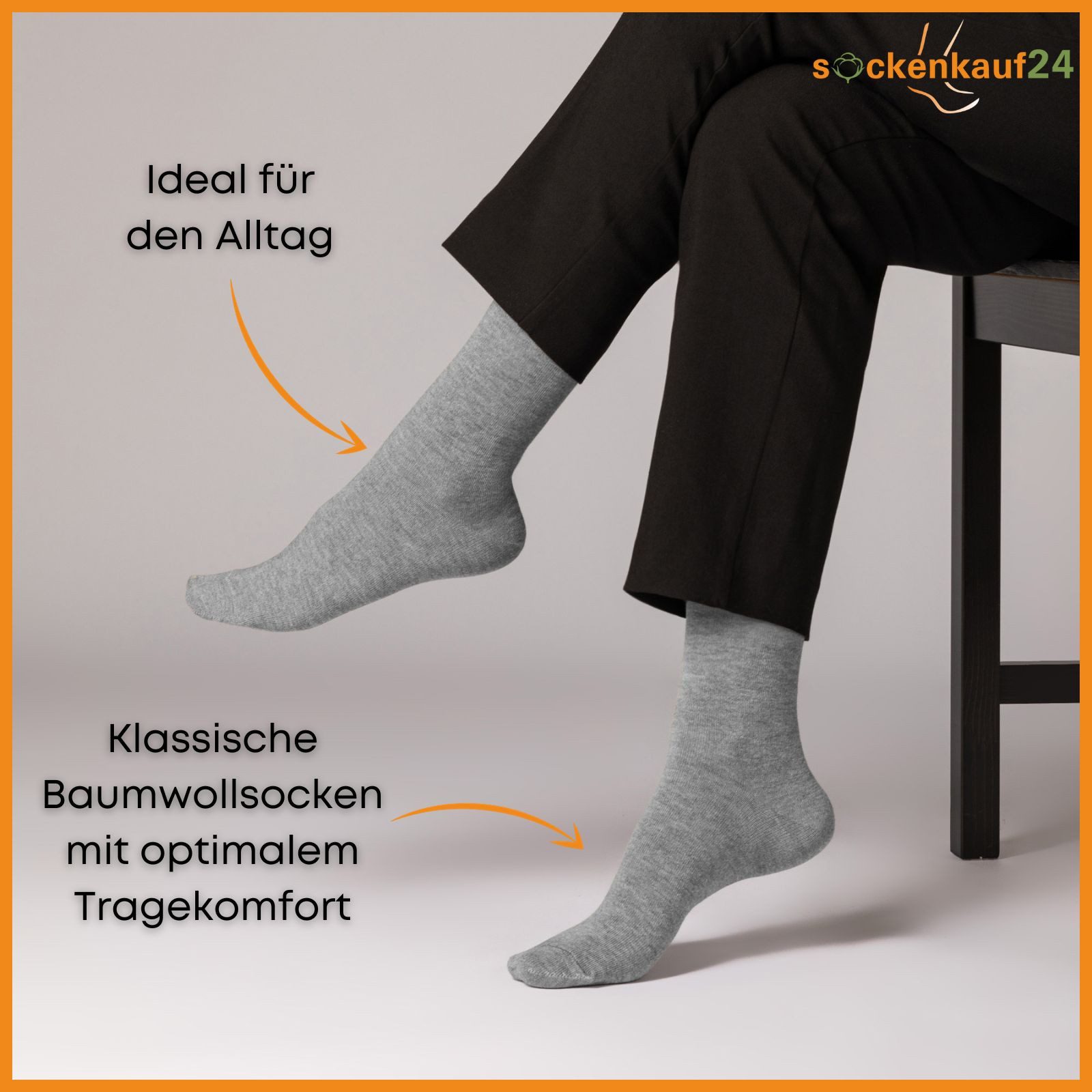 sockenkauf24 Basicsocken 6 oder 12 Paar Socken Damen & Herren Business Socken Baumwolle (Graumix, 6-Paar, 47-50) Komfortbund atmungsaktiv - Basicline 70203