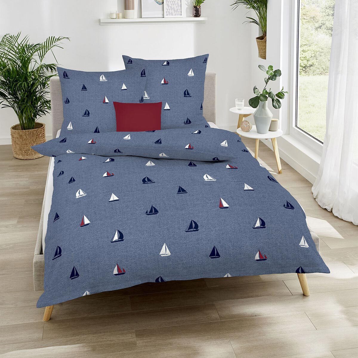 Kaeppel Bettwäsche Sailing Boats, Seersucker, 2 günstig online kaufen