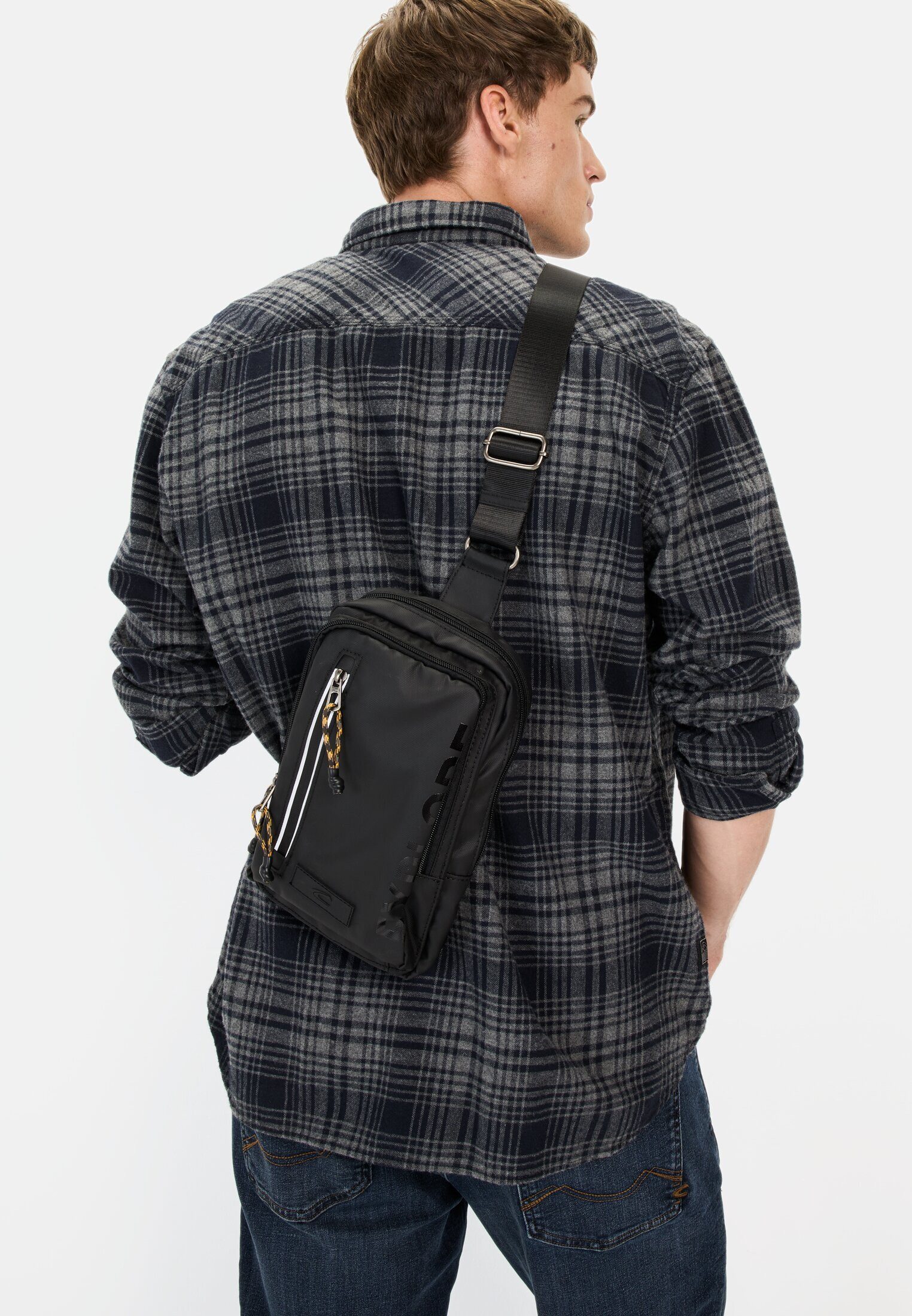 camel active Langarmhemd Langarmhemd mit Karomuster Langarm Button-Down