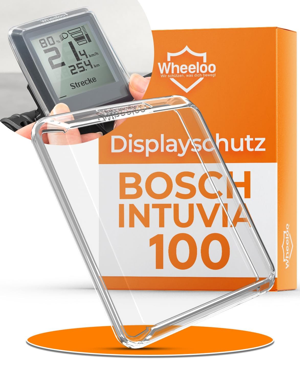 Wheeloo Displayschutzglas Bosch Intuvia 100 Displayschutz Ebike Schutzhülle wasserabweisend, 1 Stück, E Bike Display Schutz Zubehör für Fahrradcomputer
