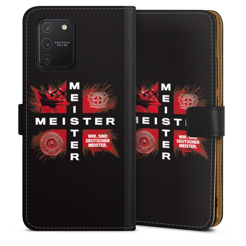 DeinDesign Handyhülle Bayer 04 Leverkusen Meister Offizielles Lizenzprodukt, Samsung Galaxy S10 Lite Hülle Handy Flip Case Wallet Cover
