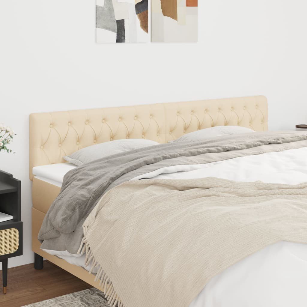 vidaXL Bett Kopfteile Creme 200x7x78/88 cm Stoff (1-tlg)