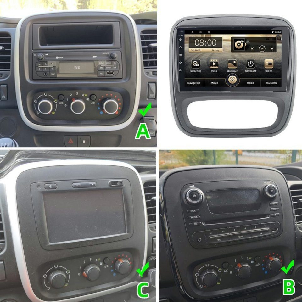 9" TRAFIC, Touchscreen Opel NV300 Autoradio Renault VIVARO, für Nissan GABITECH