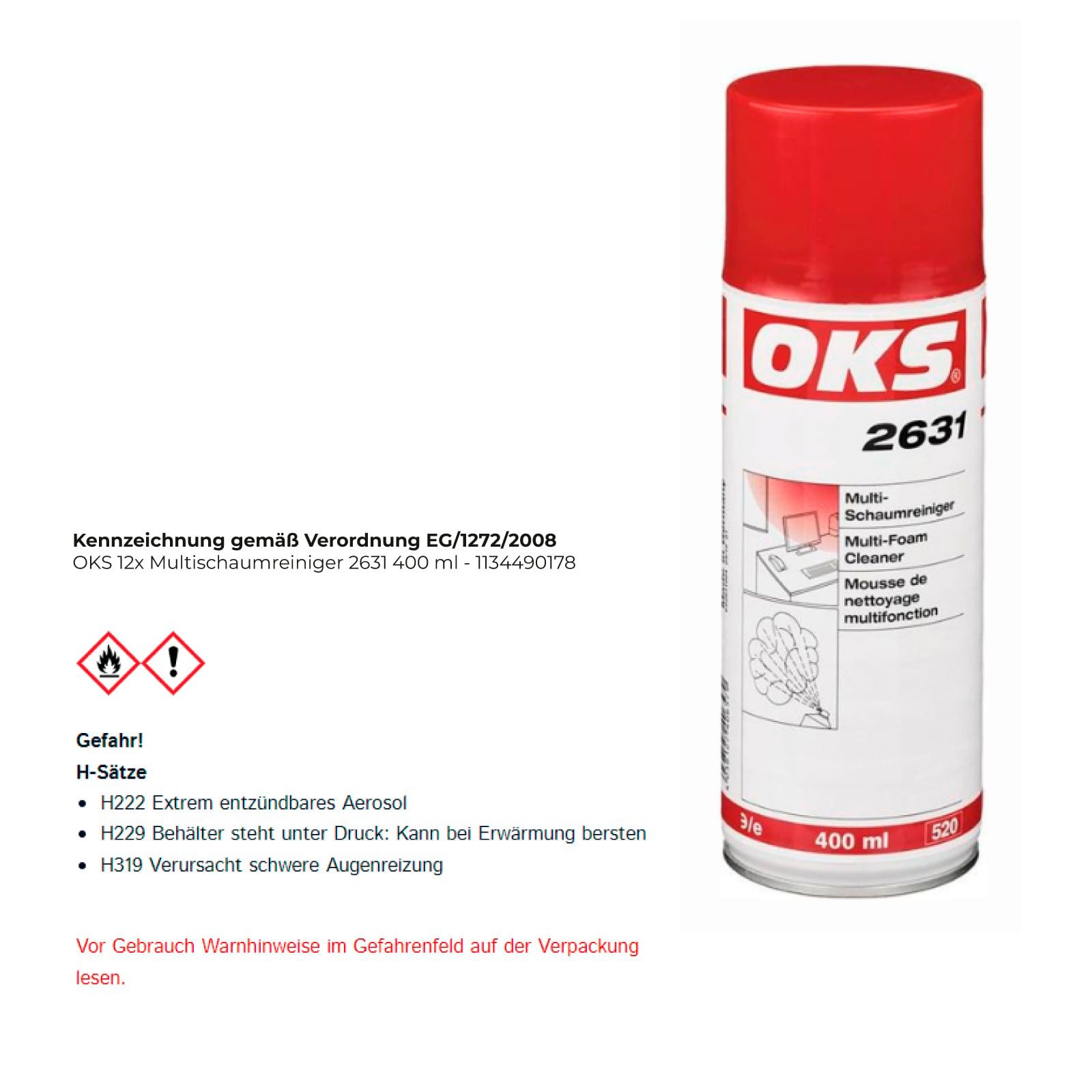 OKS Fensterreiniger OKS Multischaumreiniger 2631 400 ml - 1134490178