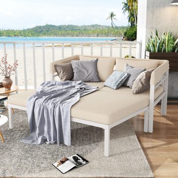 REDOM Gartenlounge-Set Gartenmöbel-Set, Gartenmöbel Balkonmöbel Gartensofa mit Sonnendach und 2 Hocker