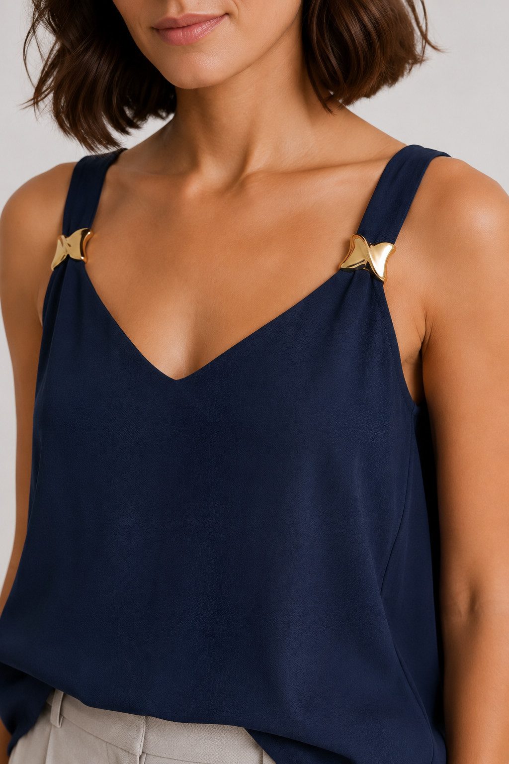 ITALY VIBES Trägertop - elegantes Ärmelloses Shirt - sommerliches Damen Top ONE SIZE, passend von Größe S bis XL