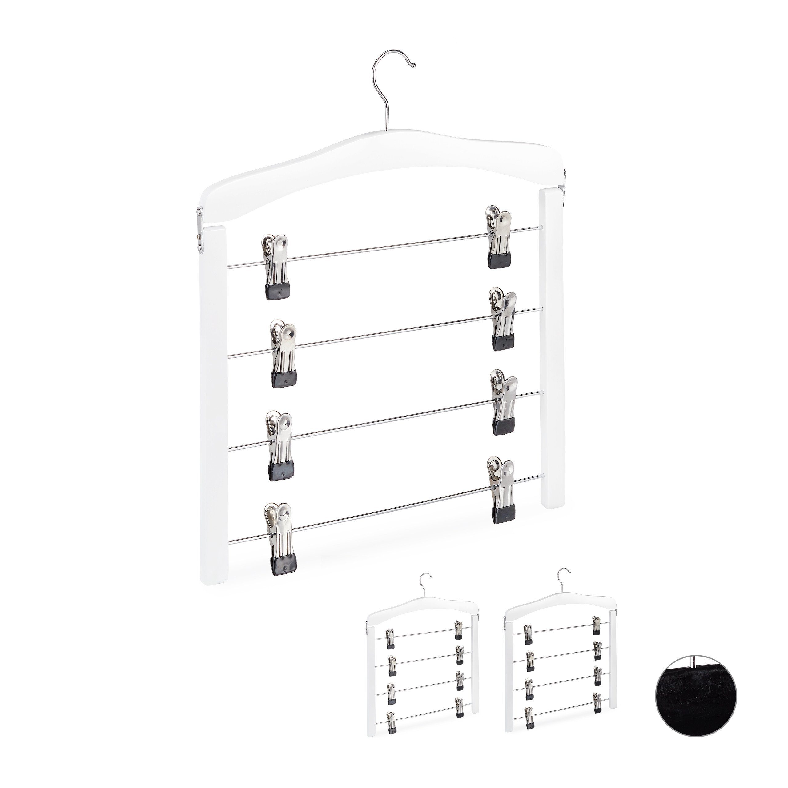 relaxdays Rockbügel mehrfach 3er Set, Weiß günstig online kaufen