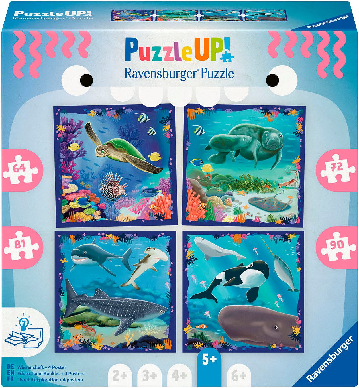 Ravensburger Puzzle PuzzleUP!, Meerestiere, 307 Puzzleteile, Made in Europe günstig online kaufen