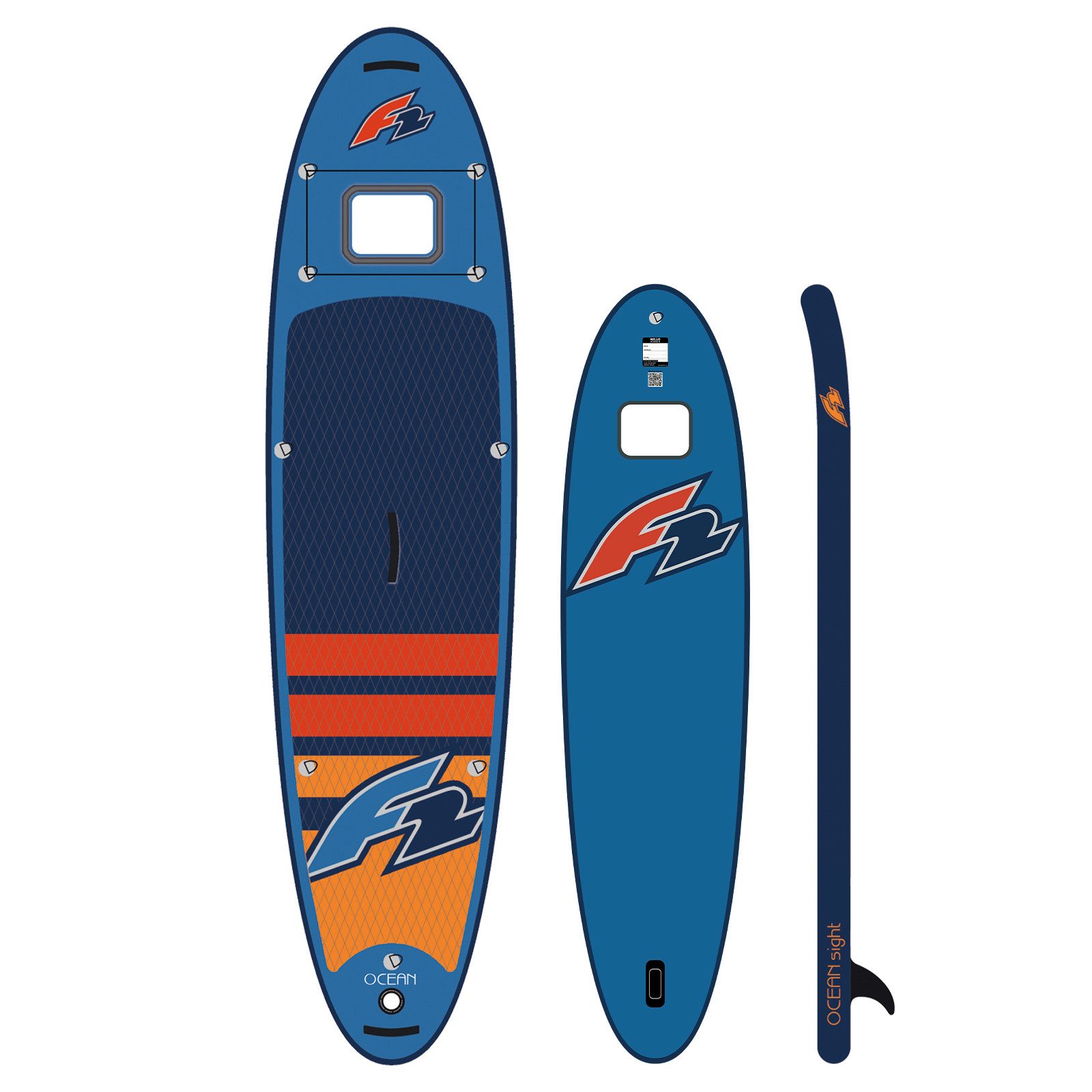 F2 SUP-Board F2 SUP Stand Up Paddle Board Ocean Sight Board Only 354cm 11,6 Blau