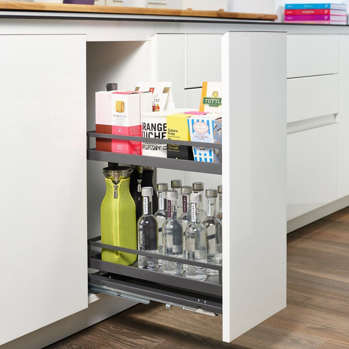 Kesseböhmer Auszugsboden Kesseböhmer Einhängetablar ARENA Style anthrazit für Apothek, für Schrankbreite 300 mm, 250 x 462 x 106 mm
