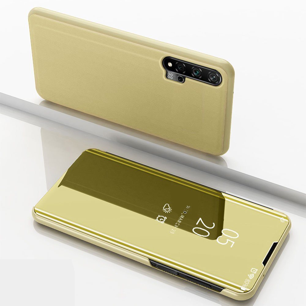 FITSU Handyhülle Spiegel Hülle für Huawei Nova 5T Handytasche, Schlanke Klapphülle, elegantes Flipcase, Handyhülle mit Standfunktion