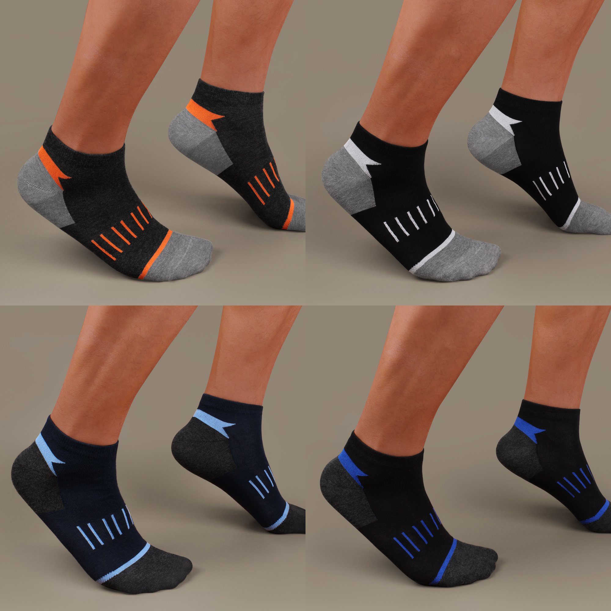 L&K (10er-Pack) Sneaker Socken 2303 Baumwolle Herren Sportsocken aus