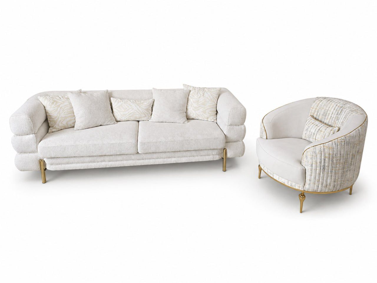 JVmoebel Polstergarnitur mit elegantem Design und edlen Akzenten für Ihr Zuhause Sofort, Made in Europa