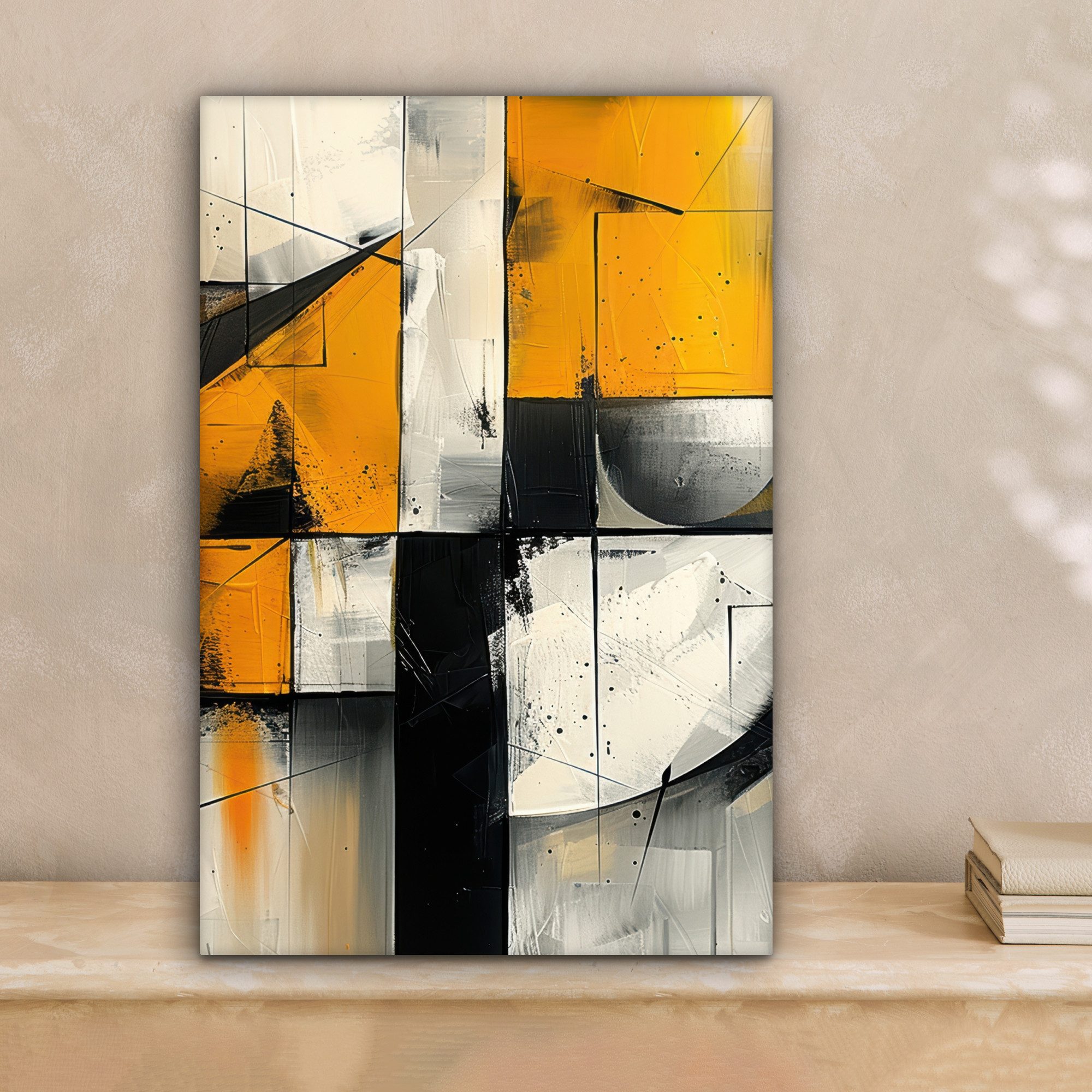 OneMillionCanvasses® Leinwandbild Gelb - Abstrakt - Modern - Formen, Fotodr günstig online kaufen