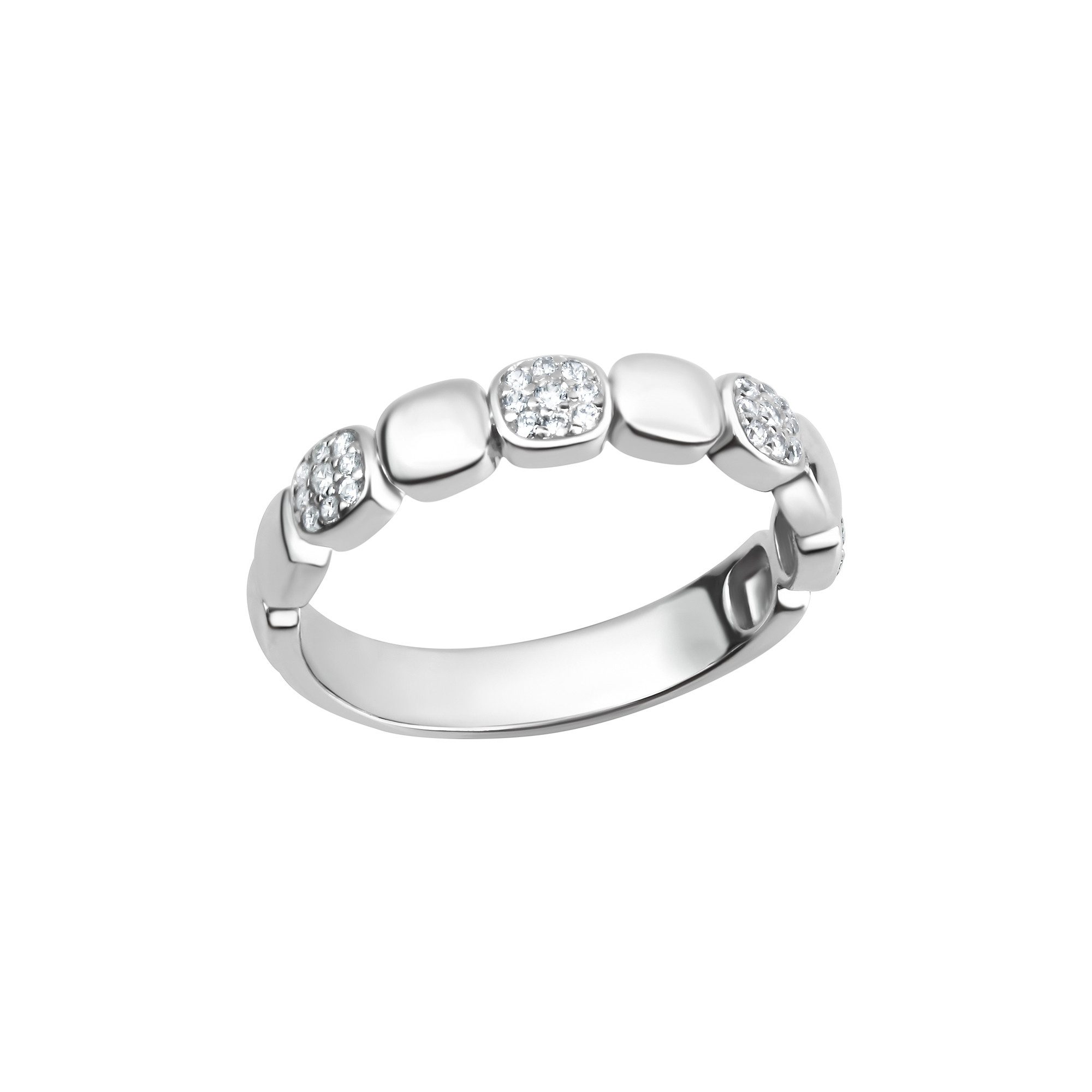 Fingerring 925 Sterling Silber rhodiniert Zirkonia