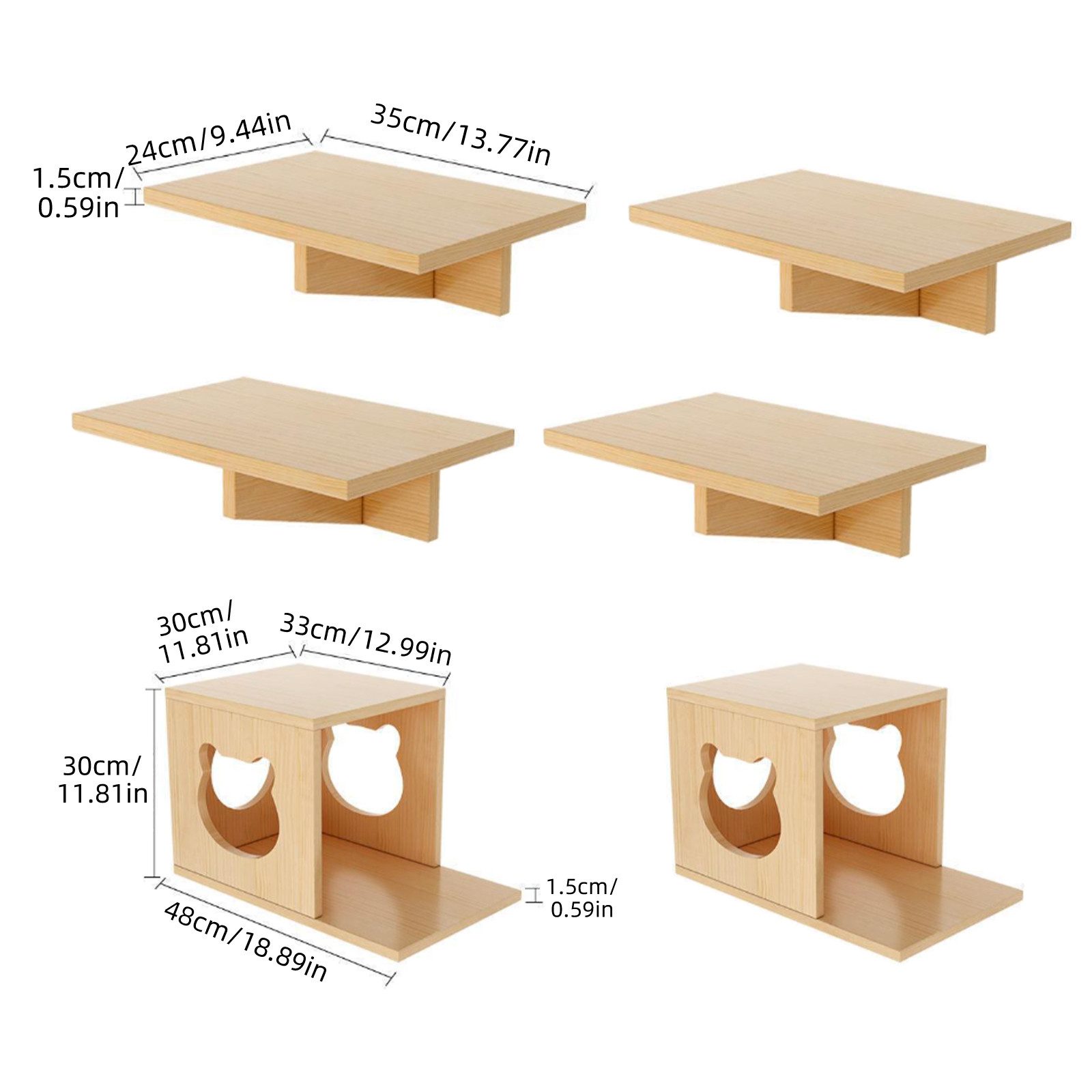 TWSOUL Katzen-Kletterwand 9/17 Stück Deluxe-Katzenmöbel aus Holz, Katzenbet günstig online kaufen